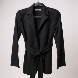 MM.LaFleur Merritt Jardigan Black Collared Tie Waist Cardigan Jacket Sweater XS
